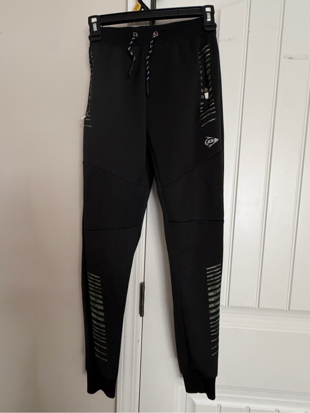 Kids Black Jogger Sweatpants with Reflective Stripe Accents